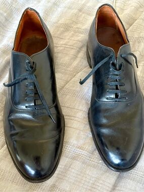 Allen Edmonds Vintage Black Leather Oxford Dress Shoes